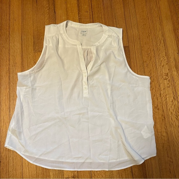 J Crew Womens XXL Sleeveless V-neck Popover Top in Marine Salt Ivory(j)10 - Picture 1 of 10